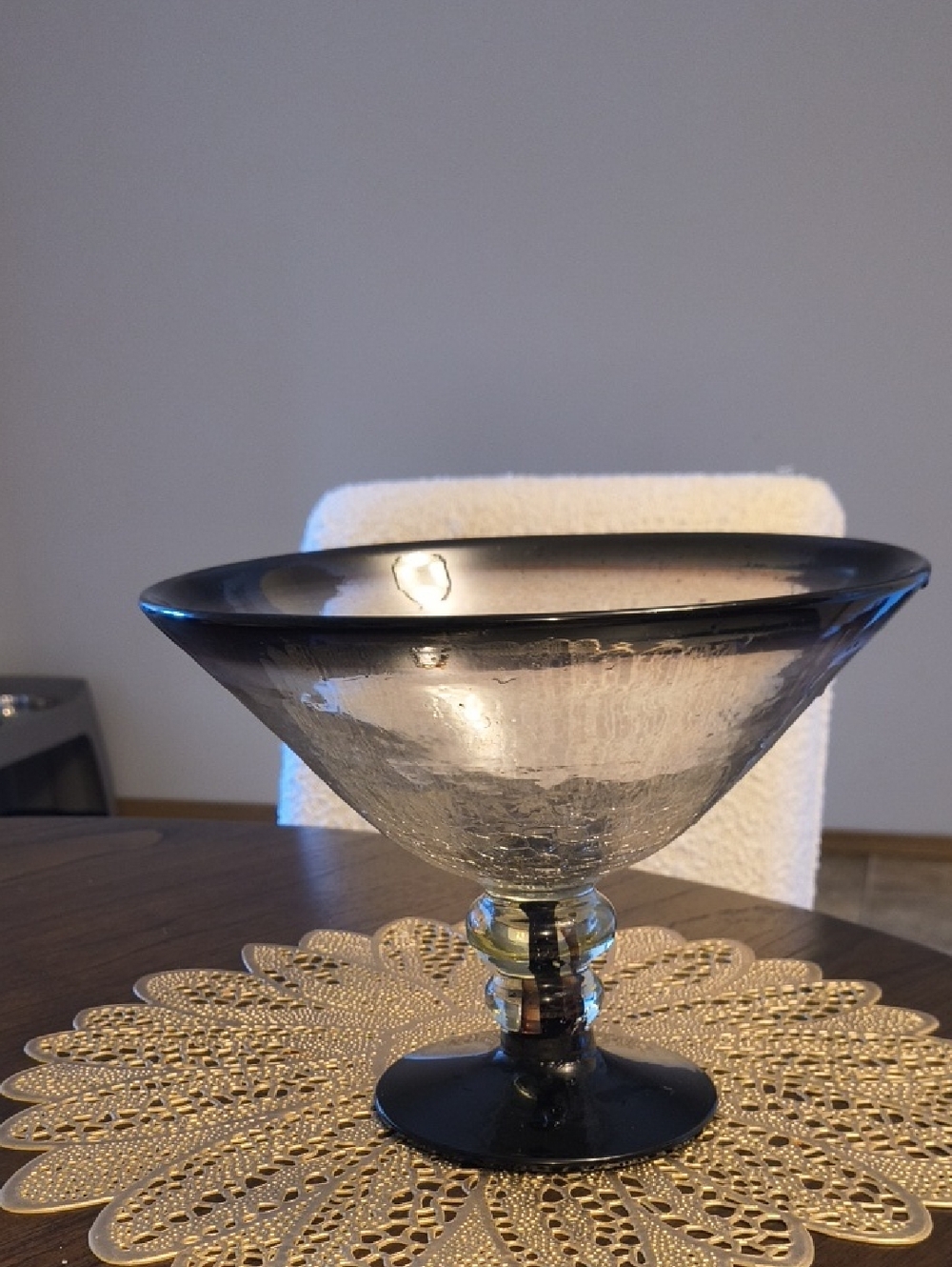 Smoky Glass Pedestal Bowl